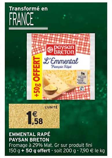 emmental râpé paysan breton