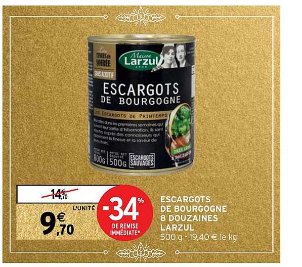 escargots de bourgogne 8 douzaines larzul