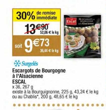 escargots de bourgogne à l'alsacienne escal