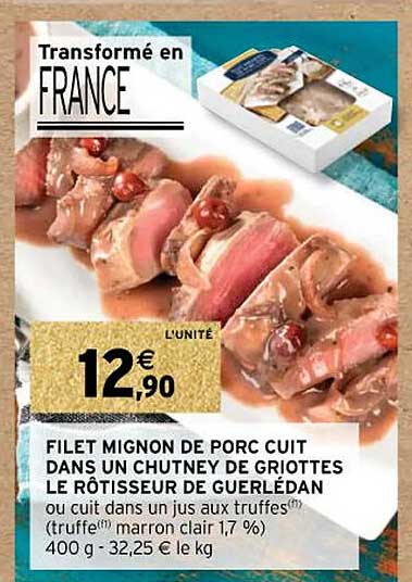 filet mignon de porc cuit dans un chutney de griottes le rôtisseur de guerlédan