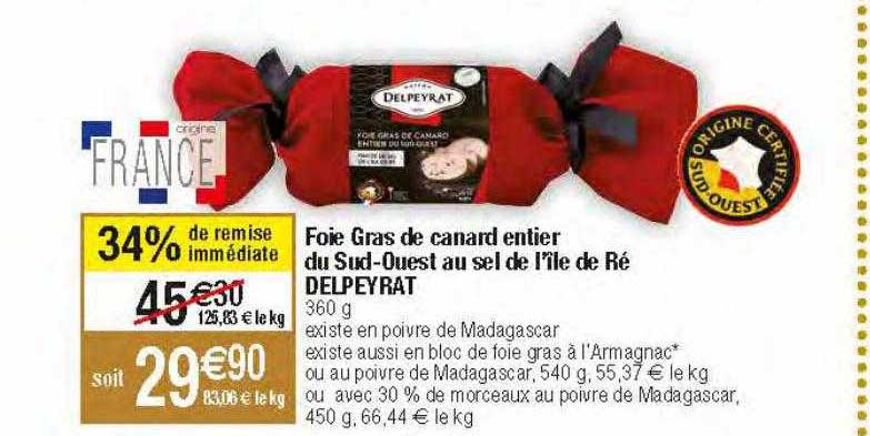 foie gras de canard entier du sud-ouest au sel de l'île de ré delpeyrat