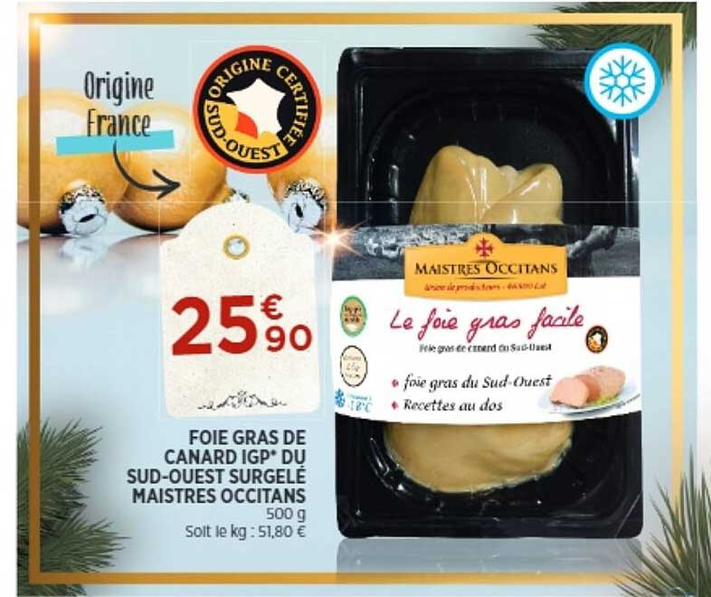 foie gras de canard igp du sud-ouest surgelé maistres occitans