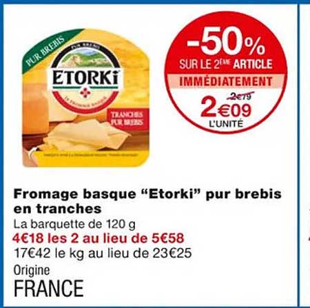Fromage Basque "etorki" Pur Brebis En Tranches
