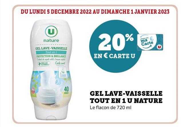 gel lave-vaisselle tout en 1 u nature