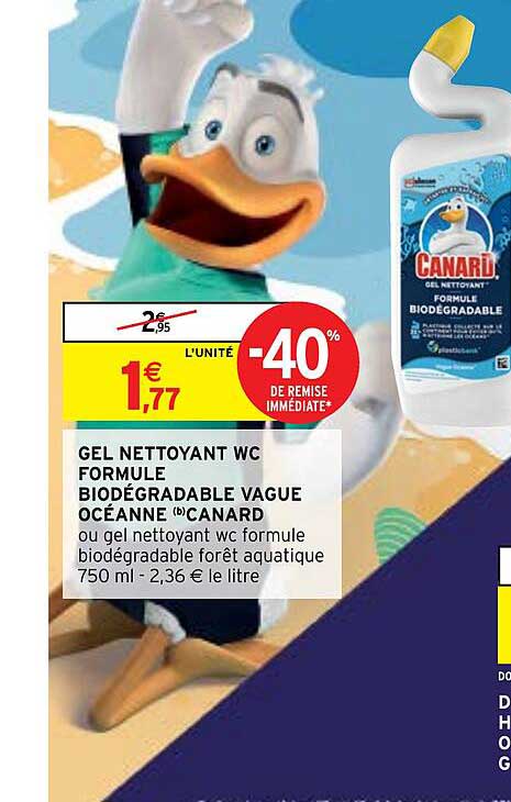 gel nettoyant wc formule biodégradable vague océanne canard