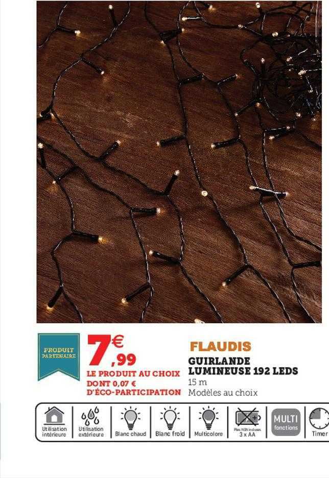 guirlande lumineuse 192 leds flaudis