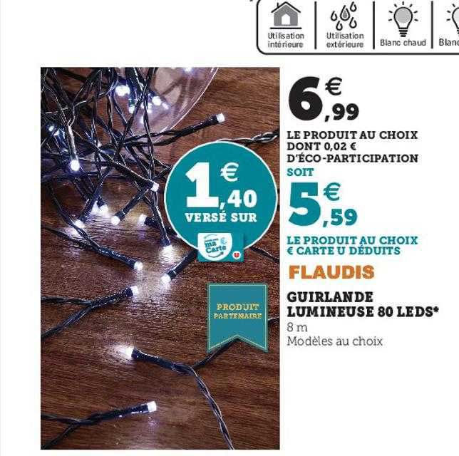 guirlande lumineuse 80 leds flaudis