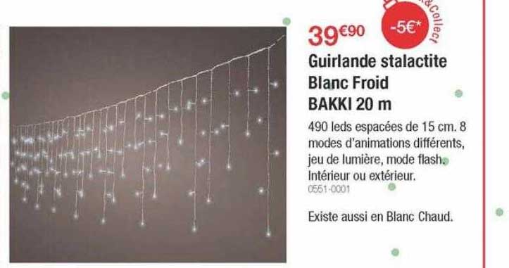 guirlande  stalactite blanc froid bakki 20 m