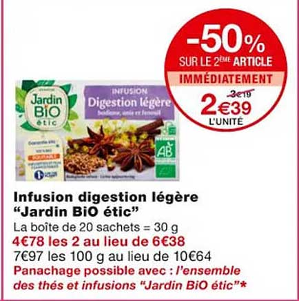 infusion digestion légère "jardin bio étic"