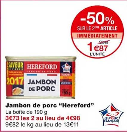 jambon de porc "hereford"