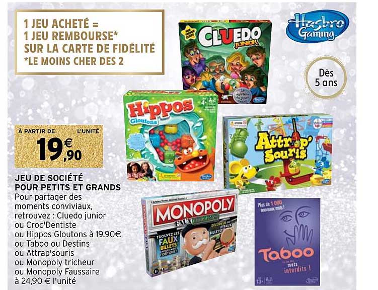 jeu de société pour petits et grands hasbro gaming