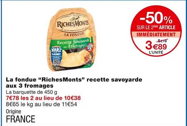 la fondue "richesmonts" recette savoyarde aux 3 fromages