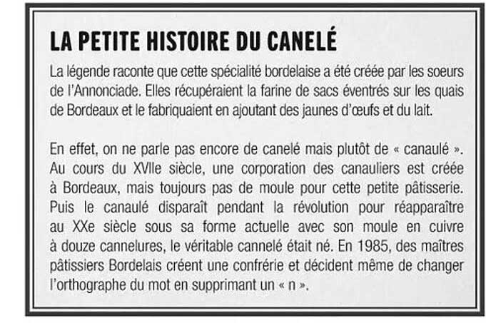 La Petite Histoire Du Canelé
