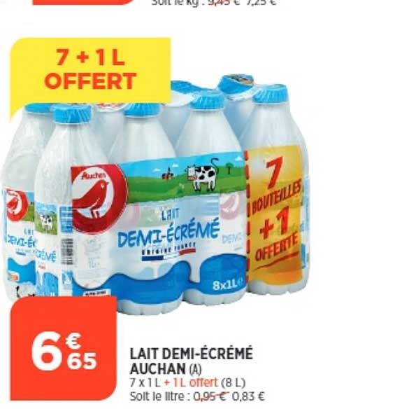 lait demi-écrémé auchan