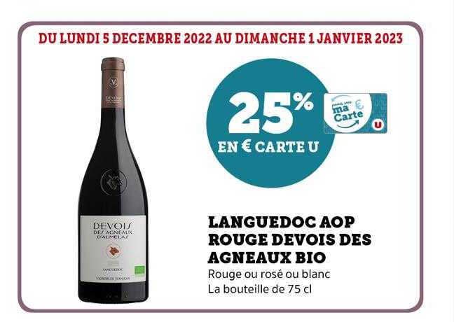 languedoc aop rouge devois des agneaux bio