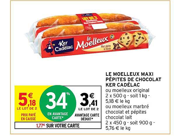 Le Moelleux Maxi Pépites De Chocolat Ker Cadélac