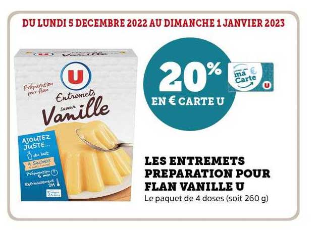 Les Entremets Préparation Pour Flan Vanille U