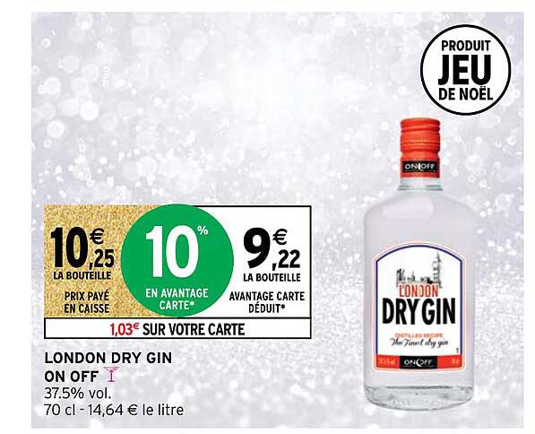 london dry gin on off
