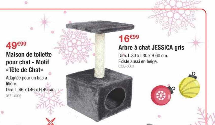 maison de toilette pour chat - motif «tête de chat», arbre à chat jessica gris