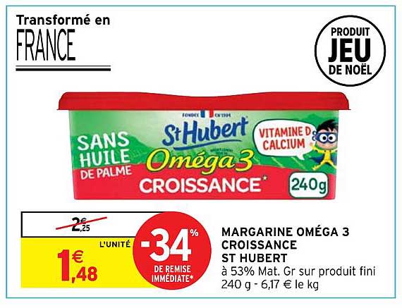 margarine oméga 3 croissance st hubert
