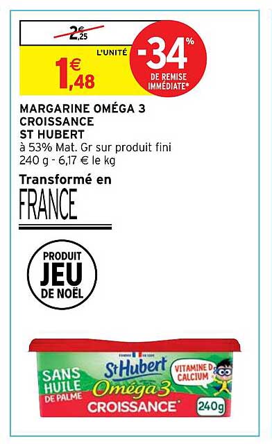 margarine oméga 3 croissance st hubert