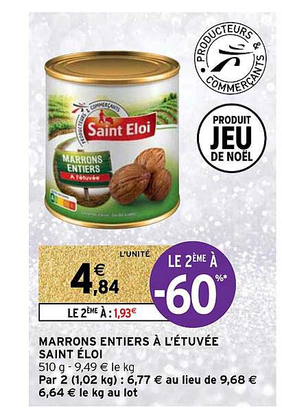 marrons entiers à l'étuvée saint éloi