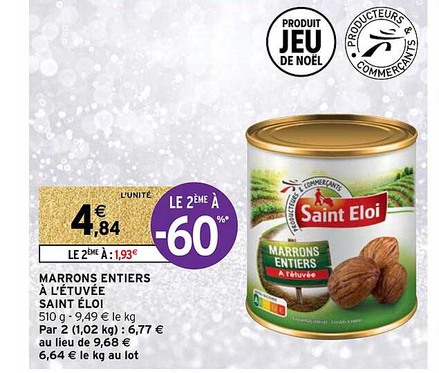 marrons entiers à l'étuvée saint éloi