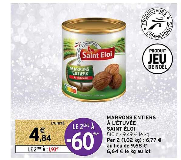 marrons entiers à l'étuvée saint éloi