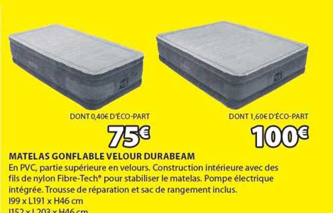 matelas gonflable velour durabeam