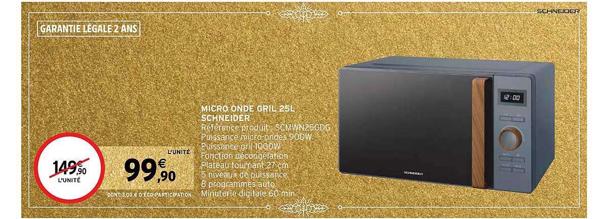 micro onde gril 25l schneider