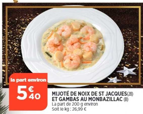 mijoté de noix de st jacques et gambas au monbazillac