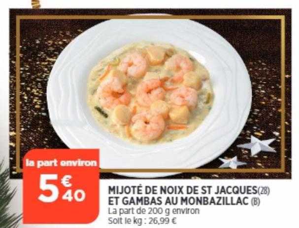 mijoté de noix de st jacques et gambas au monbazillac