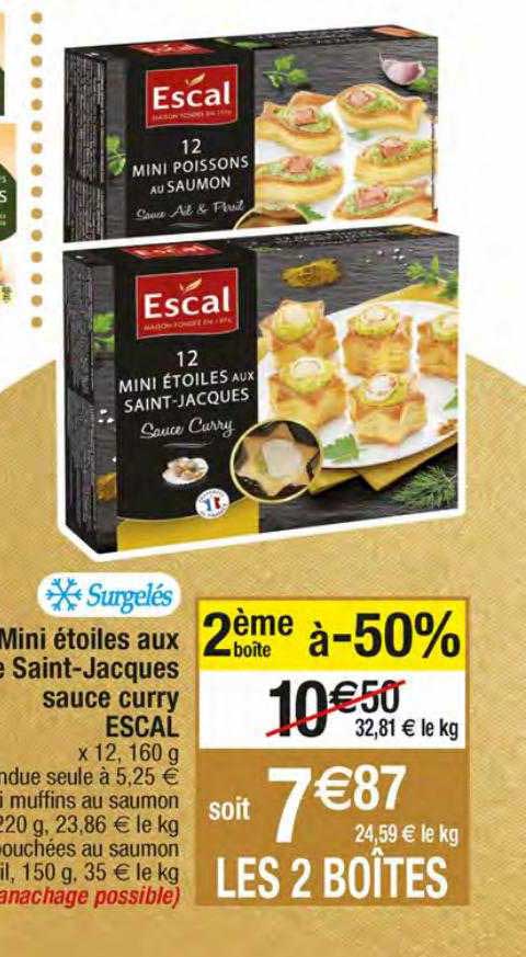 mini étoiles aux saint-jacques sauce curry escal