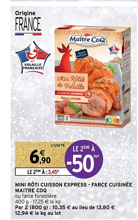 mini rôti cuisson express - farce cuisinée maître coq