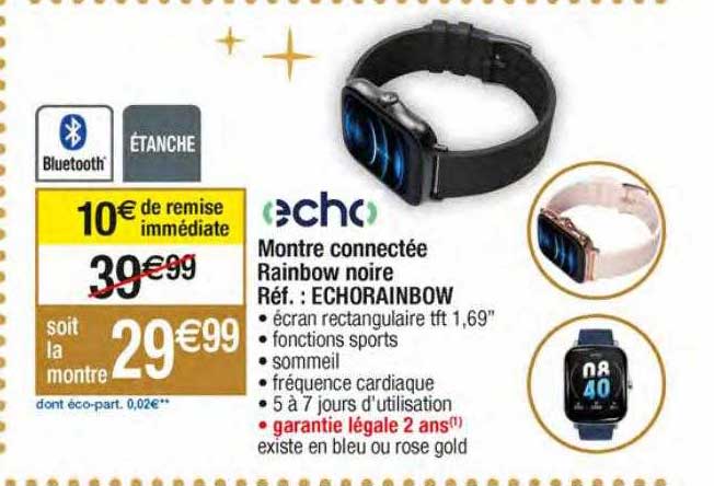montre connectée rainbow noire echo