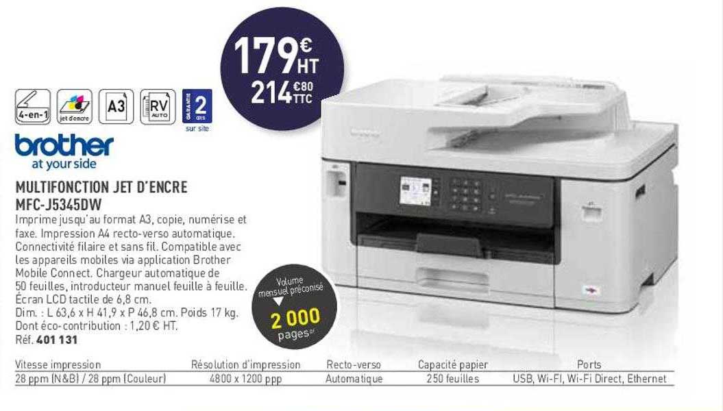 Multifonction Jet D'encre Mfc-j5345dw Brother