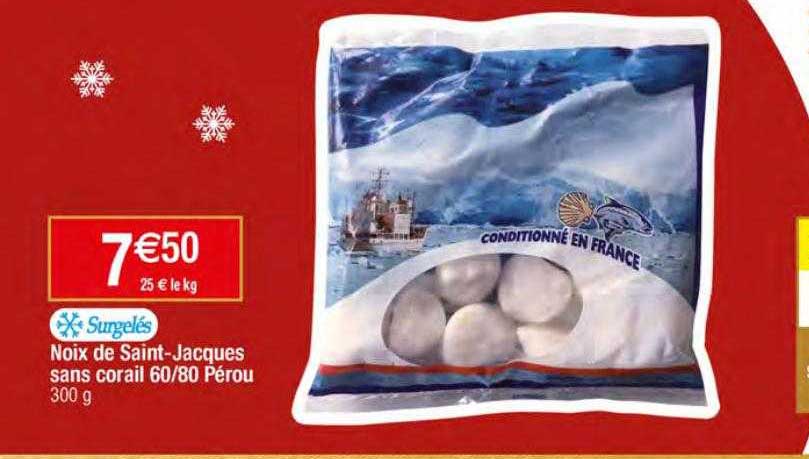 noix de saint-jacques sans corail 60-80 pérou