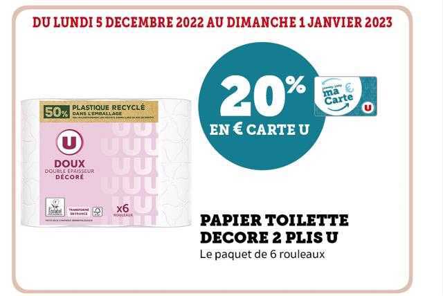 papier toilette décoré 2 plis u