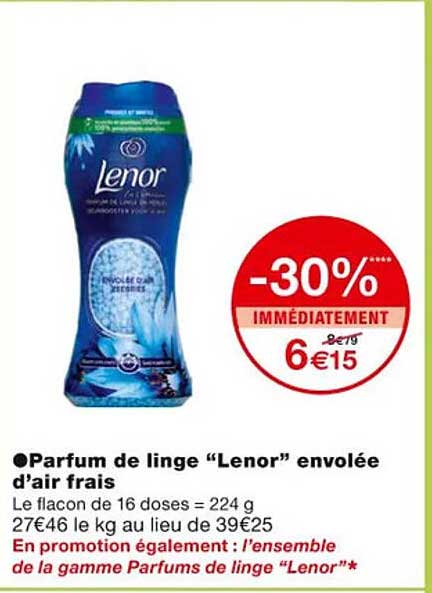 parfum de linge "lenor" envolée d'air frais