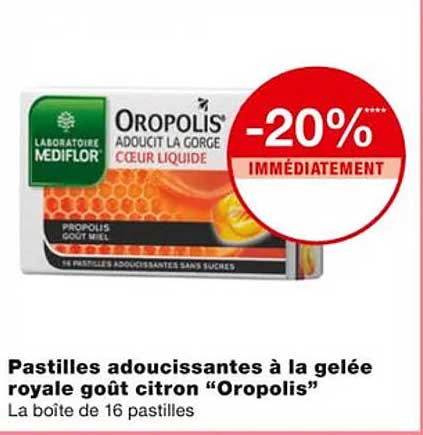 pastilles adoucissantes à la gelée royale goût ciron "oropolis"