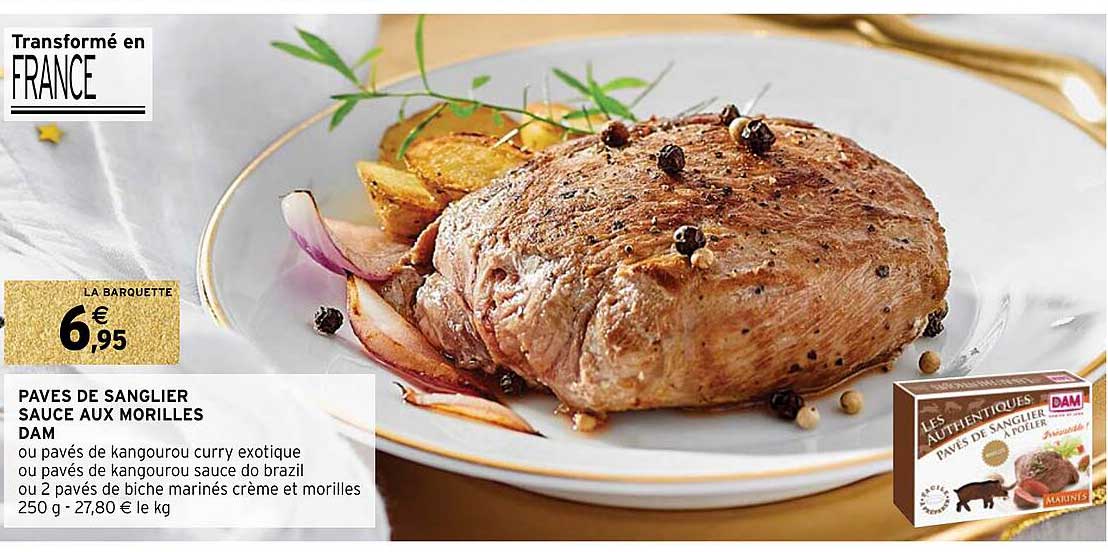 pavés de sanglier sauce aux morilles dam