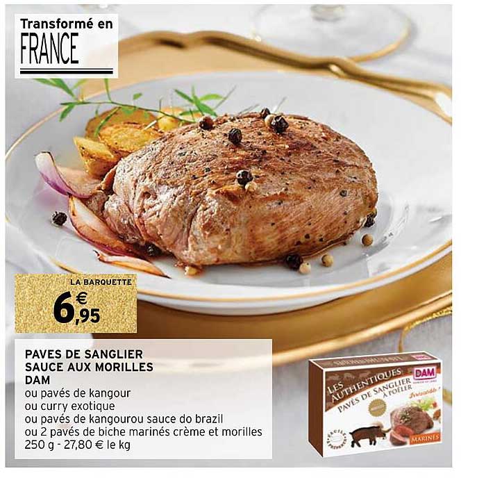 pavés de sanglier sauce aux morilles dam