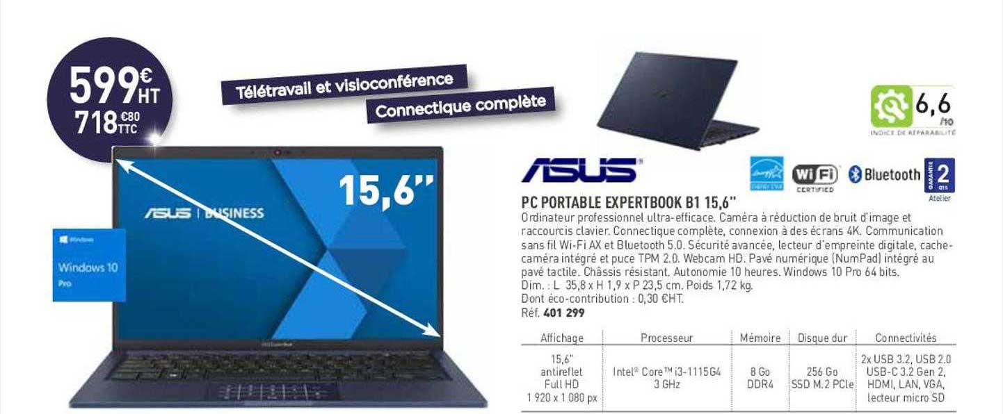 Pc Portable Expertbook B1 15,6" Asus