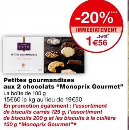 petites gourmandises aux 2 chocolats "monoprix gourmet"