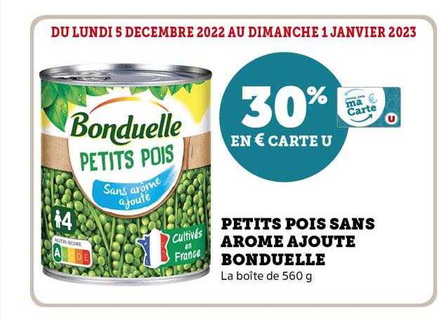 petits pois sans arôme ajouté bonduelle