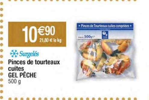pinces de tourteaux cuites gel pêche