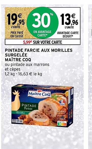 Pintade Farcie Aux Morilles Surgelée Maître Coq