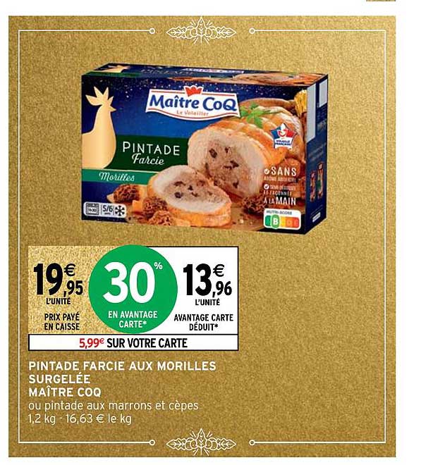 pintade farcie aux morilles surgelée maître coq