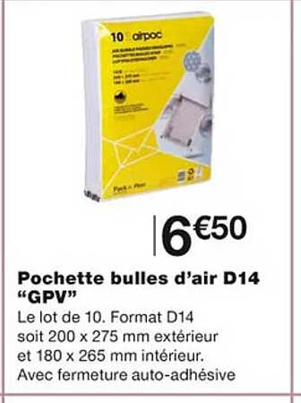 pochette bulles d'air d14 "gpv"