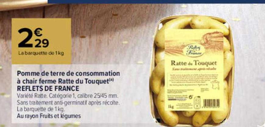 pomme de terre de consommation à chair ferme ratte du touquet reflets de france